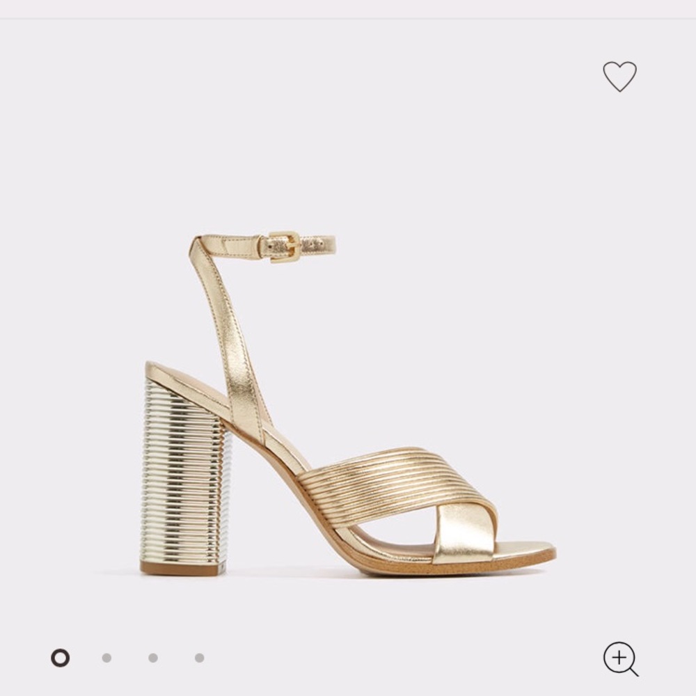 ALDO Pertrusa Gold Metallic Block Heels